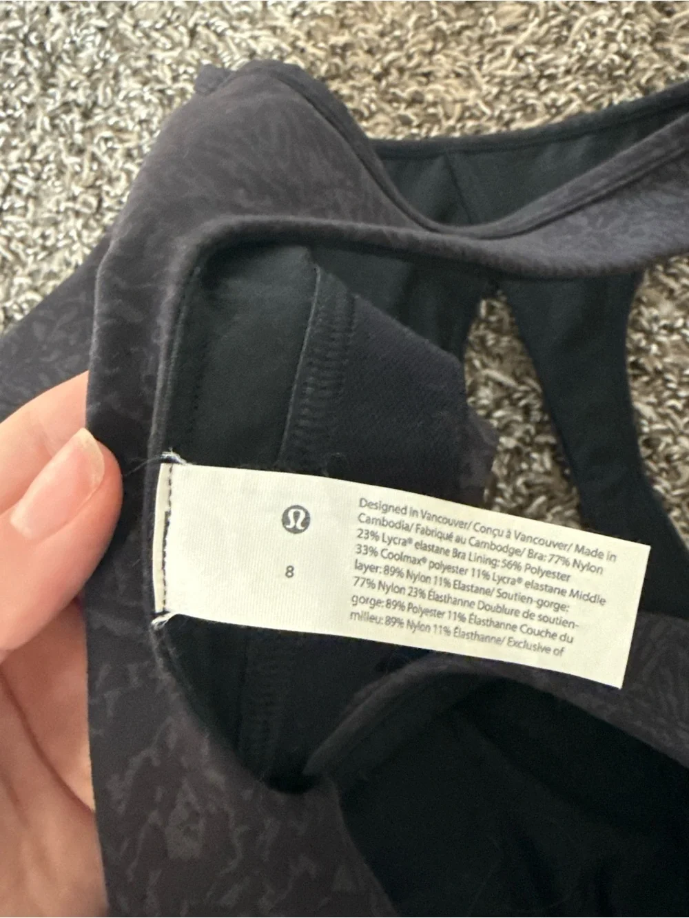 lululemon athletica Black Textured Cutout Tank Top